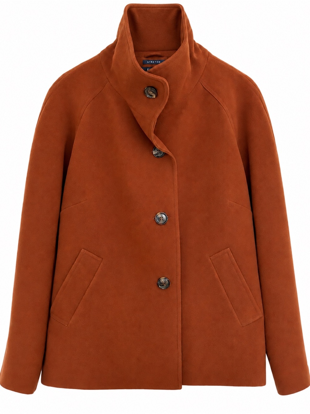 EVAN PICONE - Women’s Button-Front Jacket Coat in Rust Cognac - Picture 2 of 10